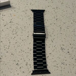 Black Metal Link Smart Watch Band - Compatible Smart Watch